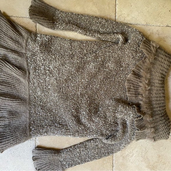 Vintage Lily & Taylor Brown Ruffle Collar Bell Sleeve Cardigan | Large - Picture 9 of 9